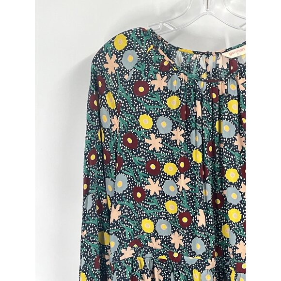 Gorman Daisy Silk Floral Long Sleeve Dress Sz 10 Colorful Whimsical Boho - Picture 2 of 7
